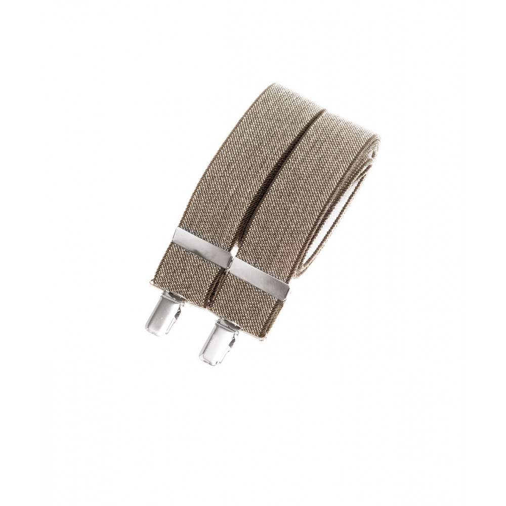 Bretelles larges à pinces - Tweed Kaki