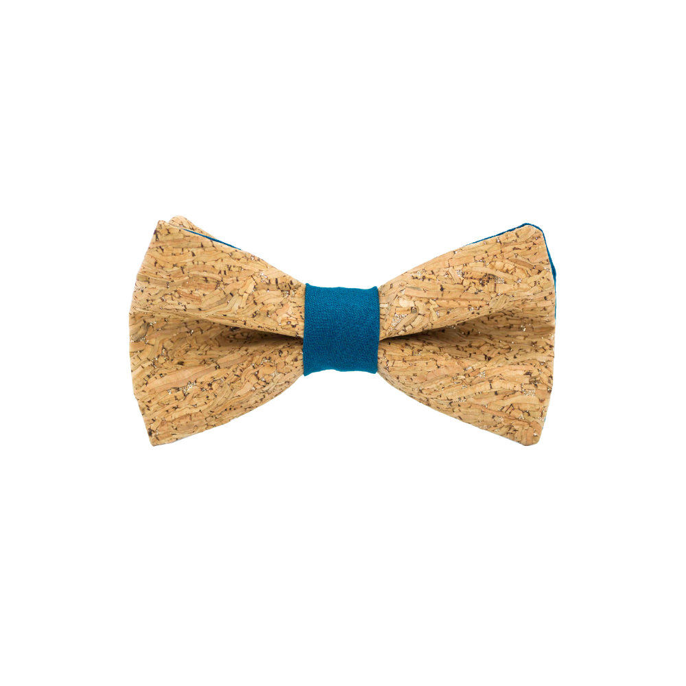 Jaggs - Nœud papillon liège "Merlot" - Bague Bleu Canard