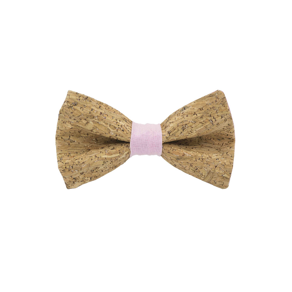 Jaggs - Nœud papillon liège "Merlot" - Bague Rose Pâle