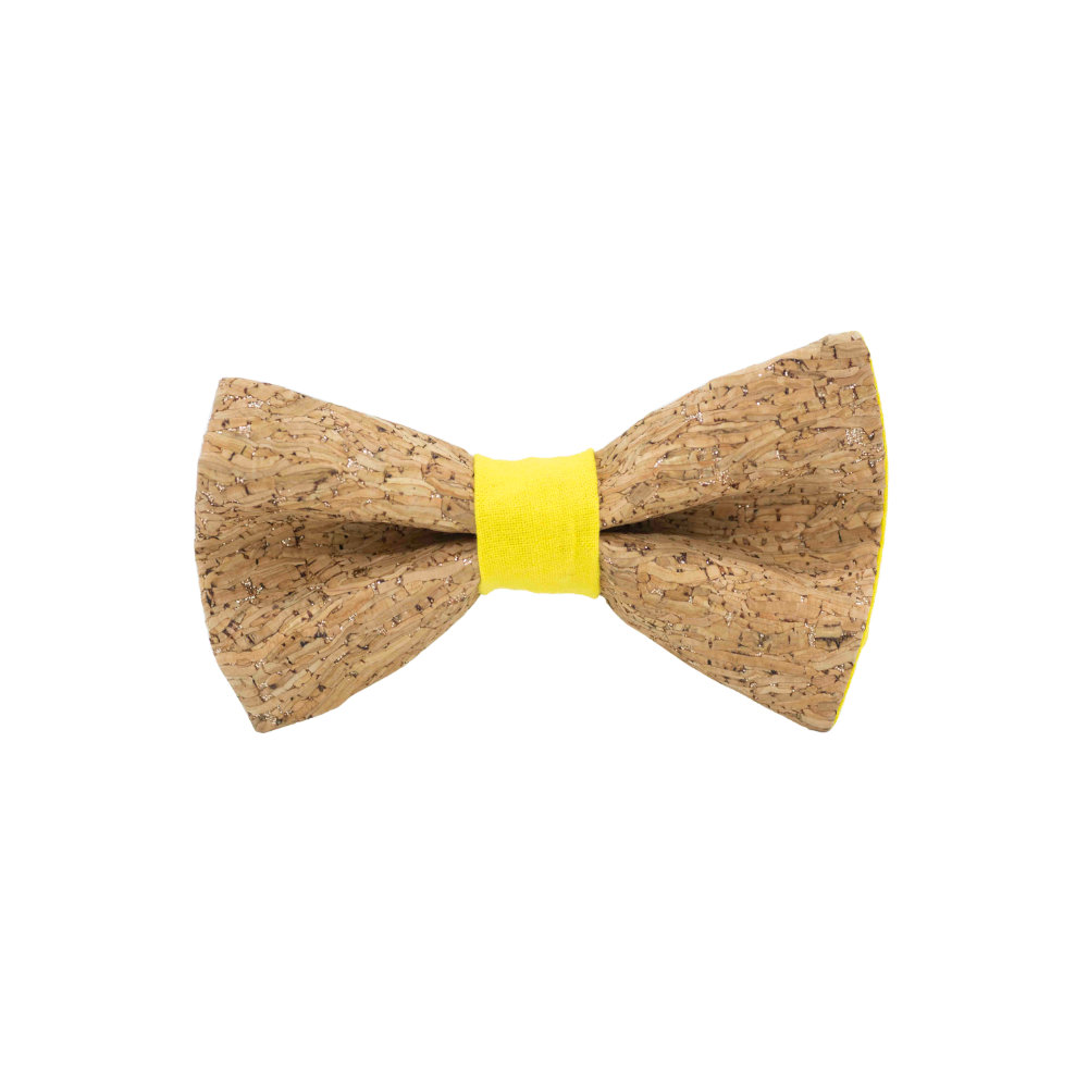 Jaggs - Nœud papillon liège "Merlot" - Bague Jaune