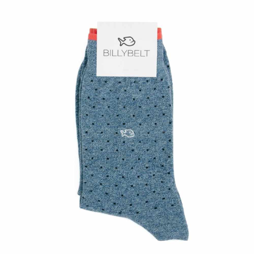 BillyBelt - Chaussettes en coton peigné Square - Bleu Jean