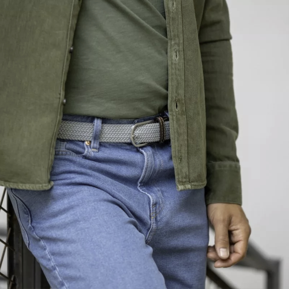 Billybelt - Ceinture tressée élastique - La Gris Perle - Taille 1