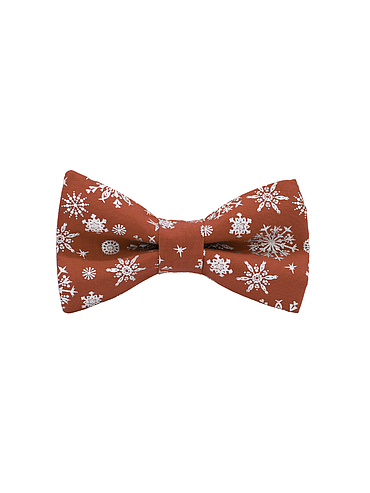 Jaggs - Nœud papillon "Christmas Snow" - flocons de neige argentés sur fond rouge