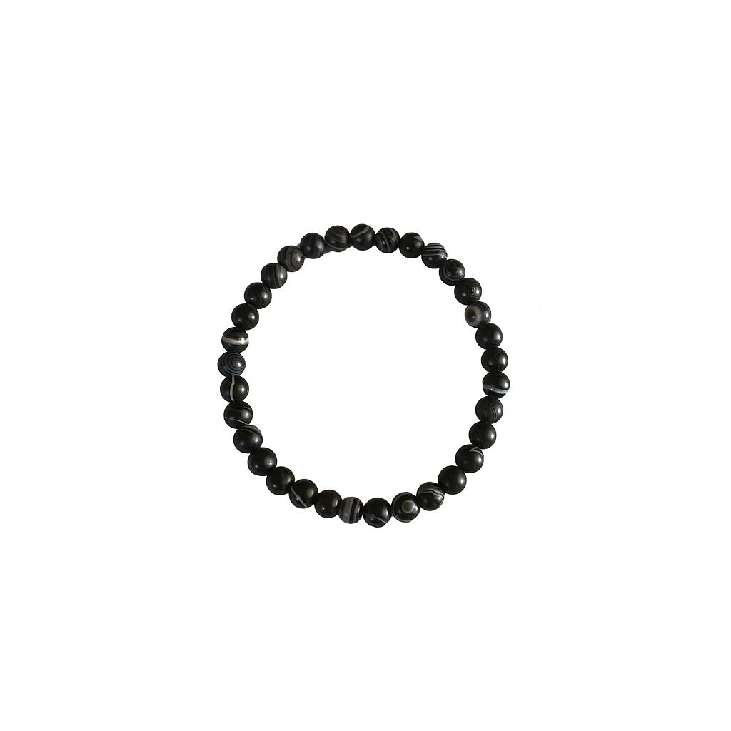 Abel - Bracelet en Agathe noire