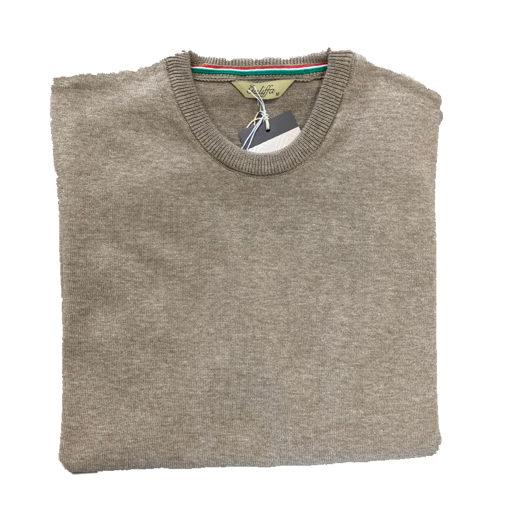 Galiffa - Pull Brun Biscuit - Col rond - L