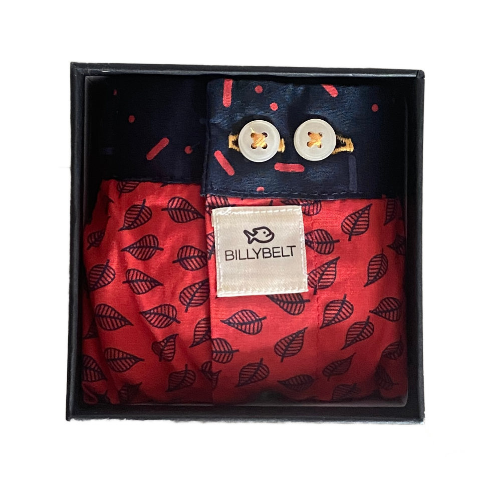 BillyBelt - Caleçon en coton bio - Red Jungle - Taille S