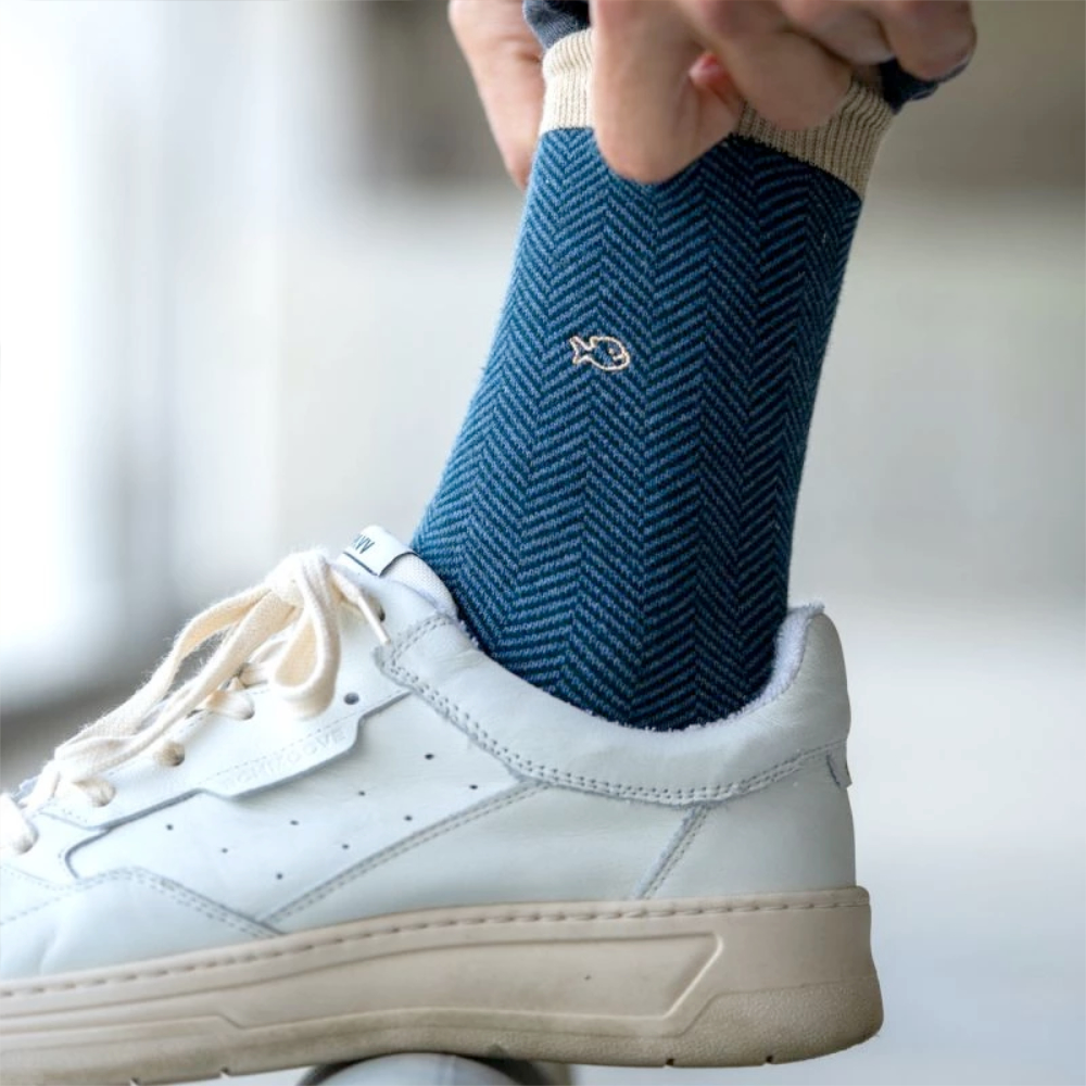 BillyBelt - Chaussettes en coton peigné chevrons - Belle-ile
