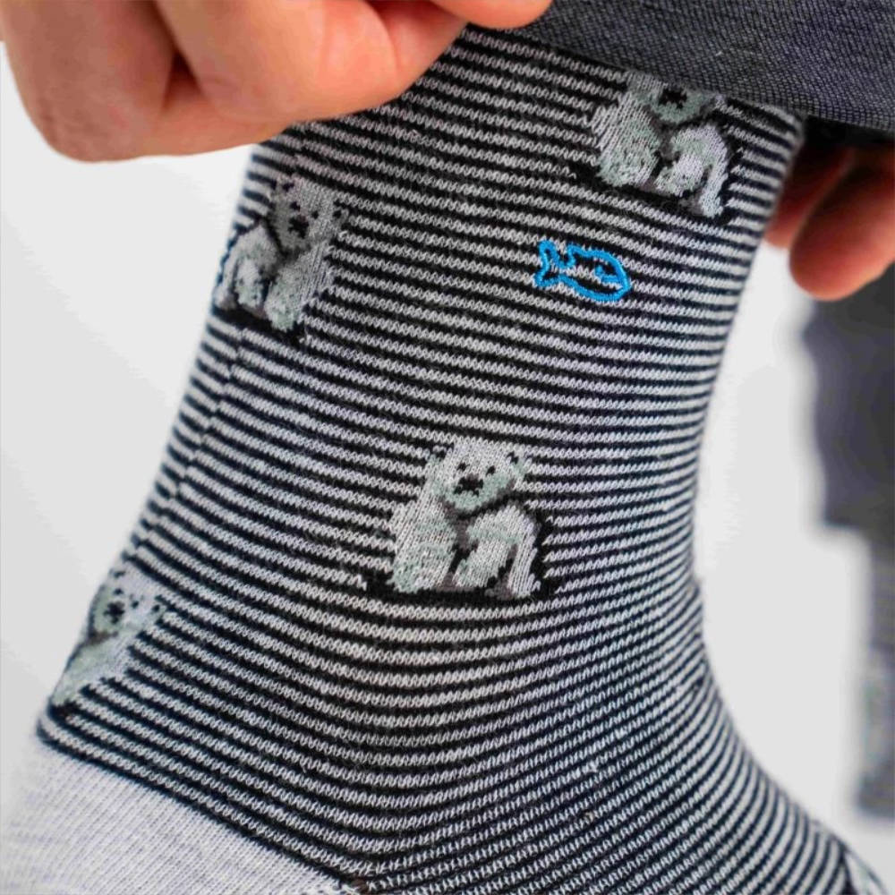 BillyBelt - Chaussettes en coton peigné Animaux - Ours blanc