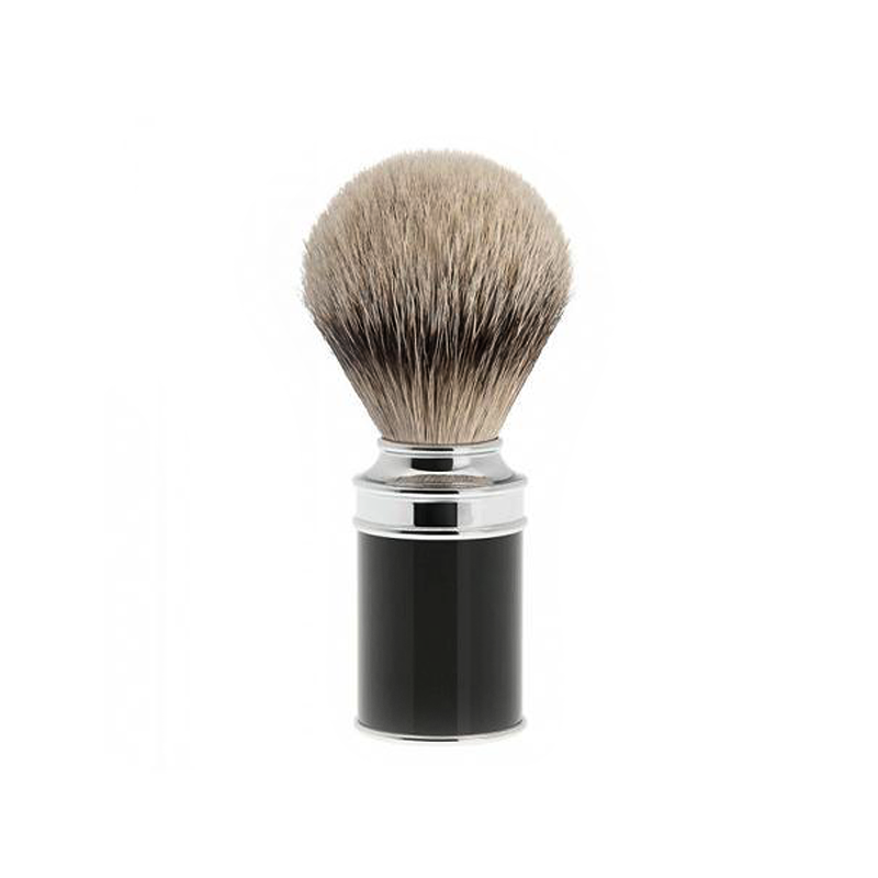 Muehle - Traditional -  Blaireau Silvertip - Résine noire - 19mm 