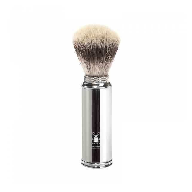 Muehle - Métal chromé -  Blaireau de voyage - Silvertip Fibre